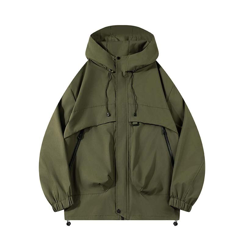 KNOWMLAB - Chaqueta Casual Hombre Con Sombrero Verde.