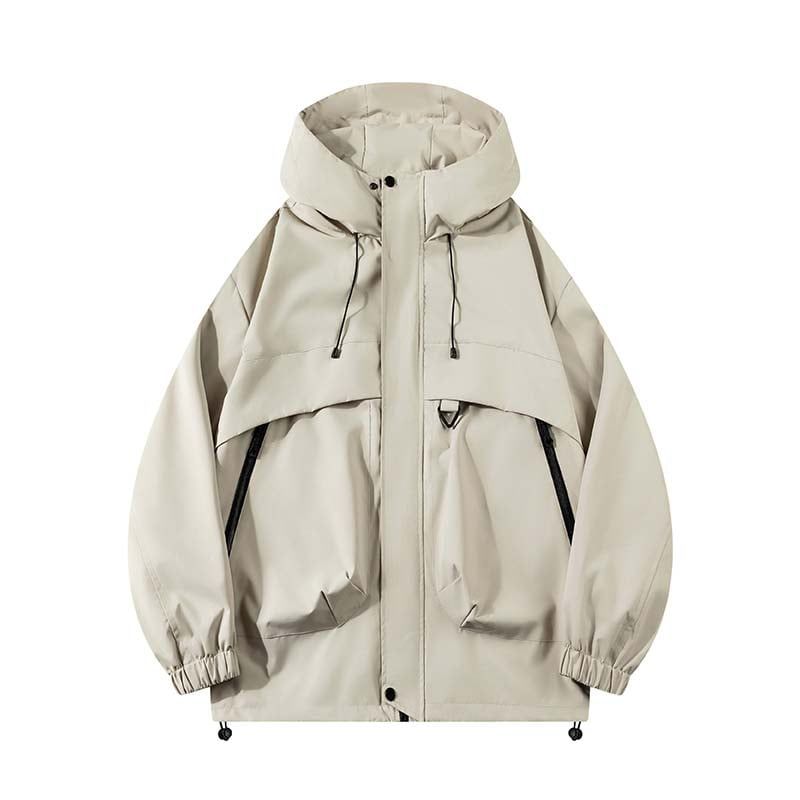 KNOWMLAB - Chaqueta Casual Hombre Con Sombrero Blanco