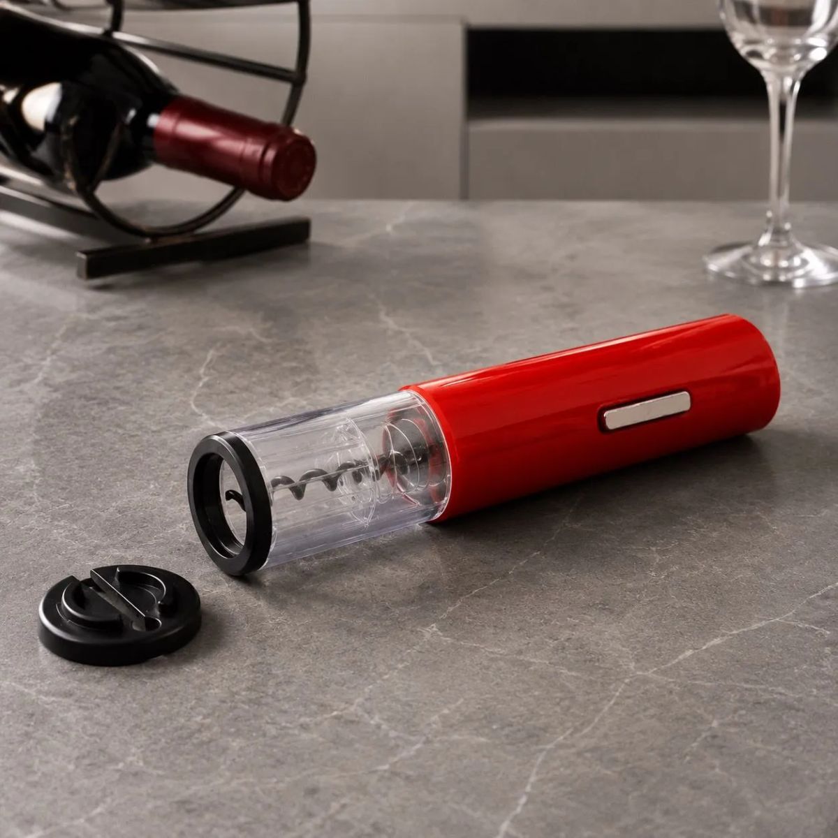 HOMESTAR - Sacacorchos eléctrico para vino rojo con cortacápsulas