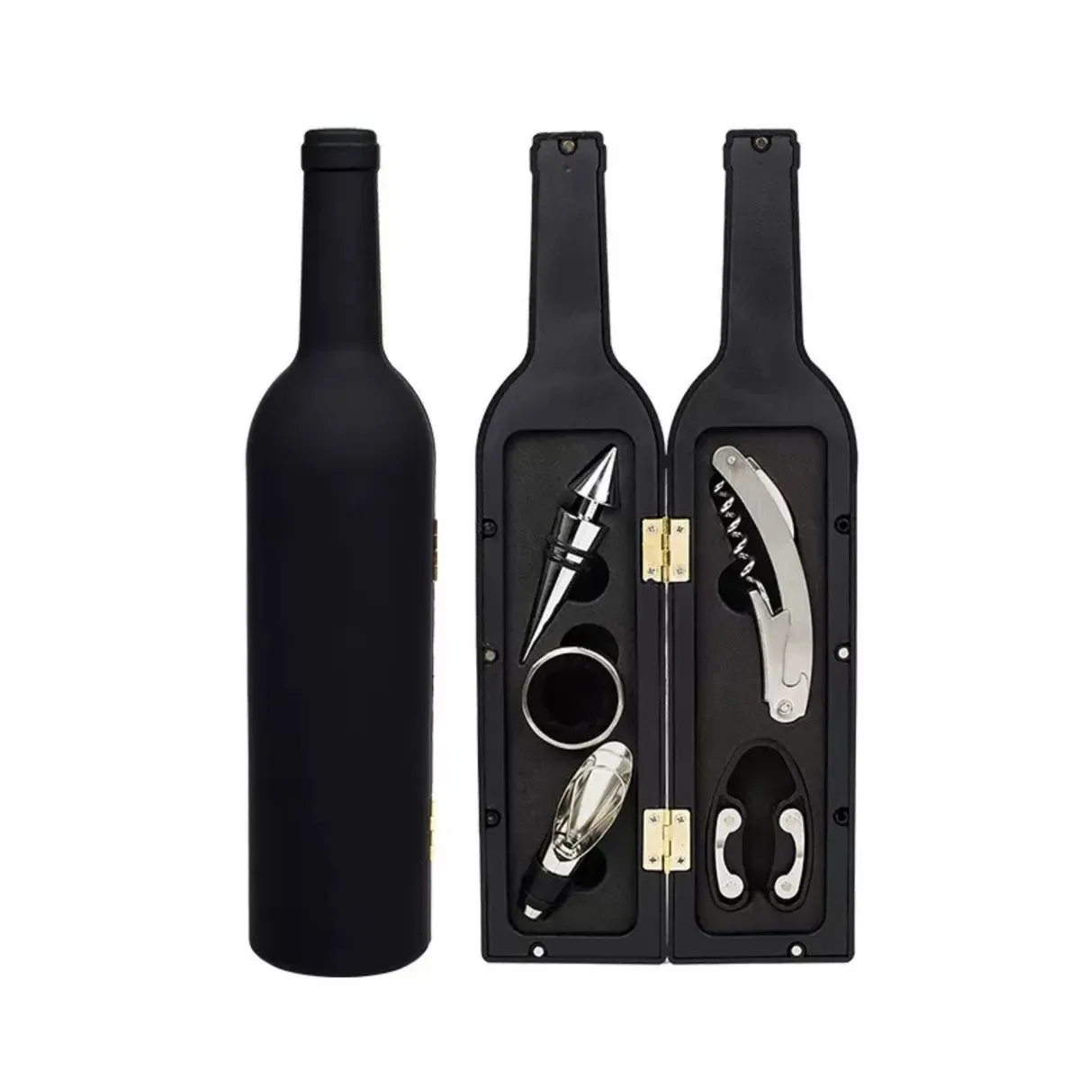 HOMESTAR - Set Premium de Accesorios para Vino en Caja de Botella 5 pzs
