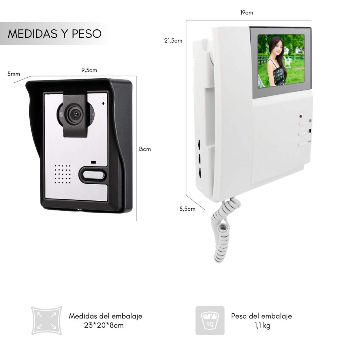GENERICO - Video Portero Citofono Timbre Vision Nocturna Monitor Camara