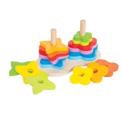 HAPE - Torre Doble de Apilar Arcoíris