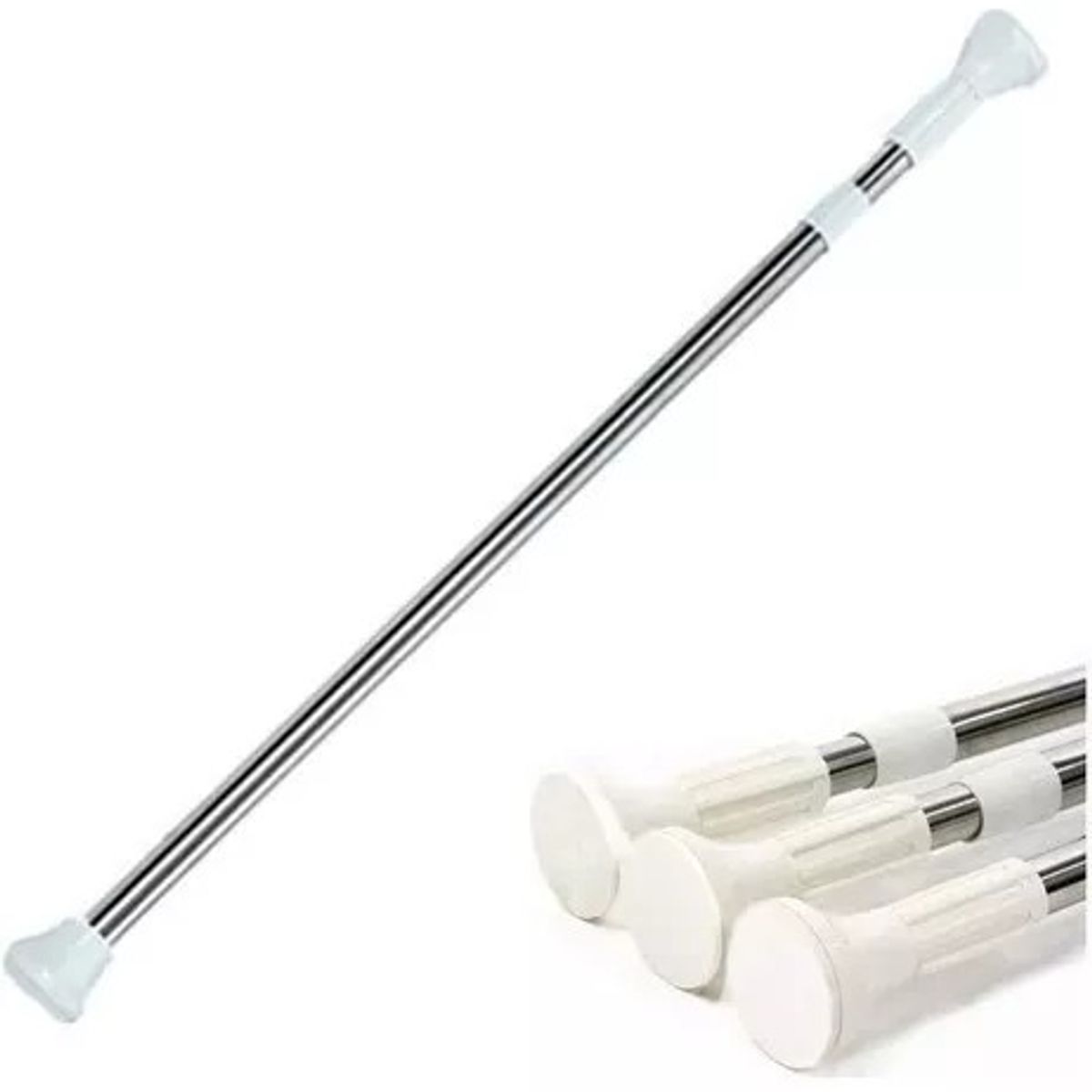 GENERICO - Barra Extensible 140-260 Cms Cortina Visillo Acero Cromado