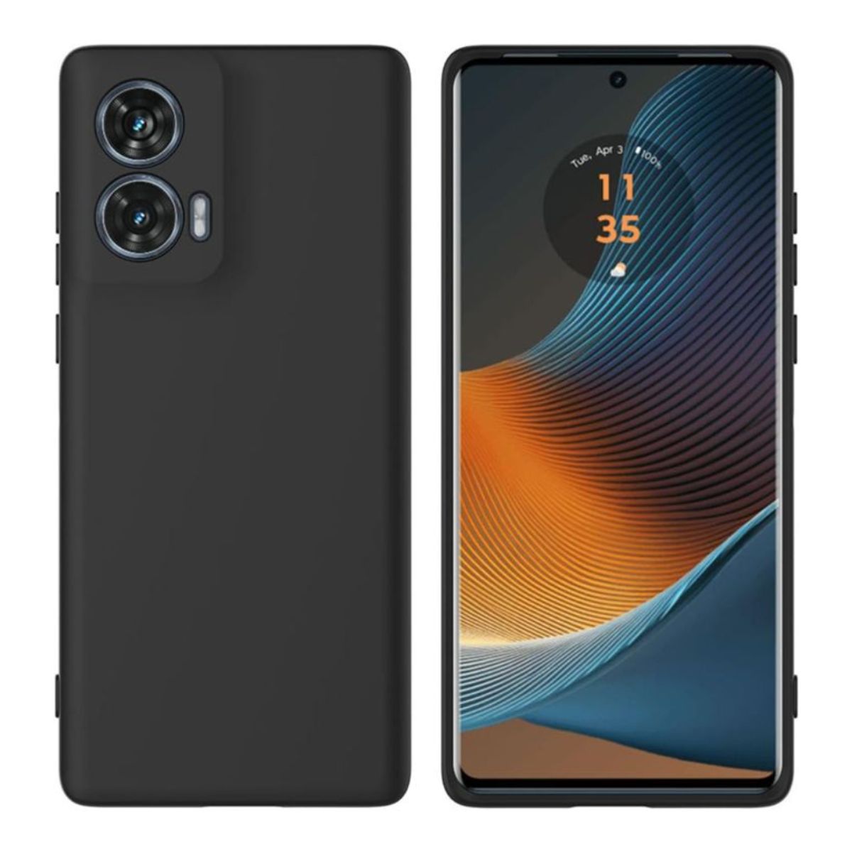 GENERICO - Carcasa Funda Color Para Motorola Edge 50 Fusion - Negro