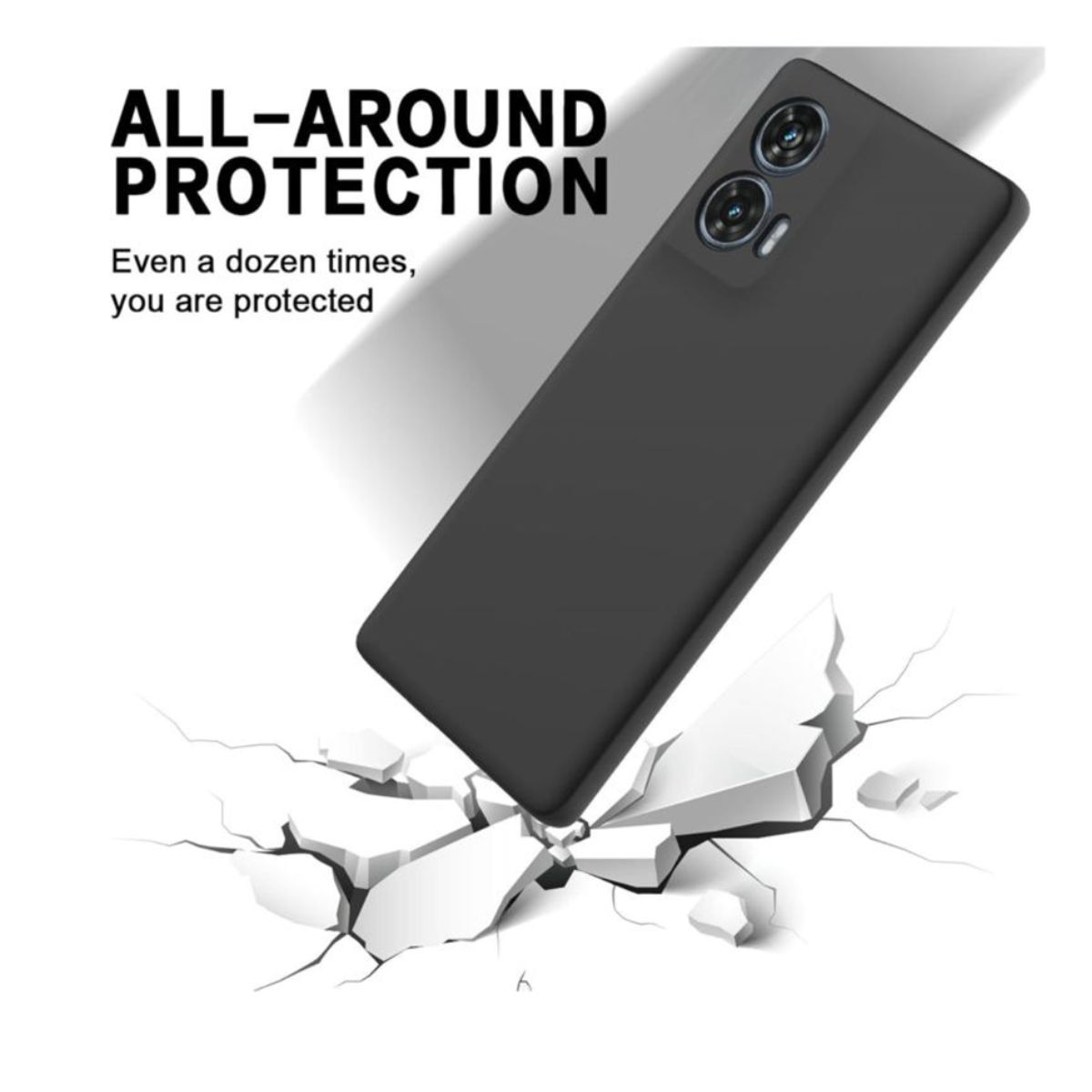 GENERICO - Carcasa Funda Color Para Motorola Edge 50 Fusion - Negro