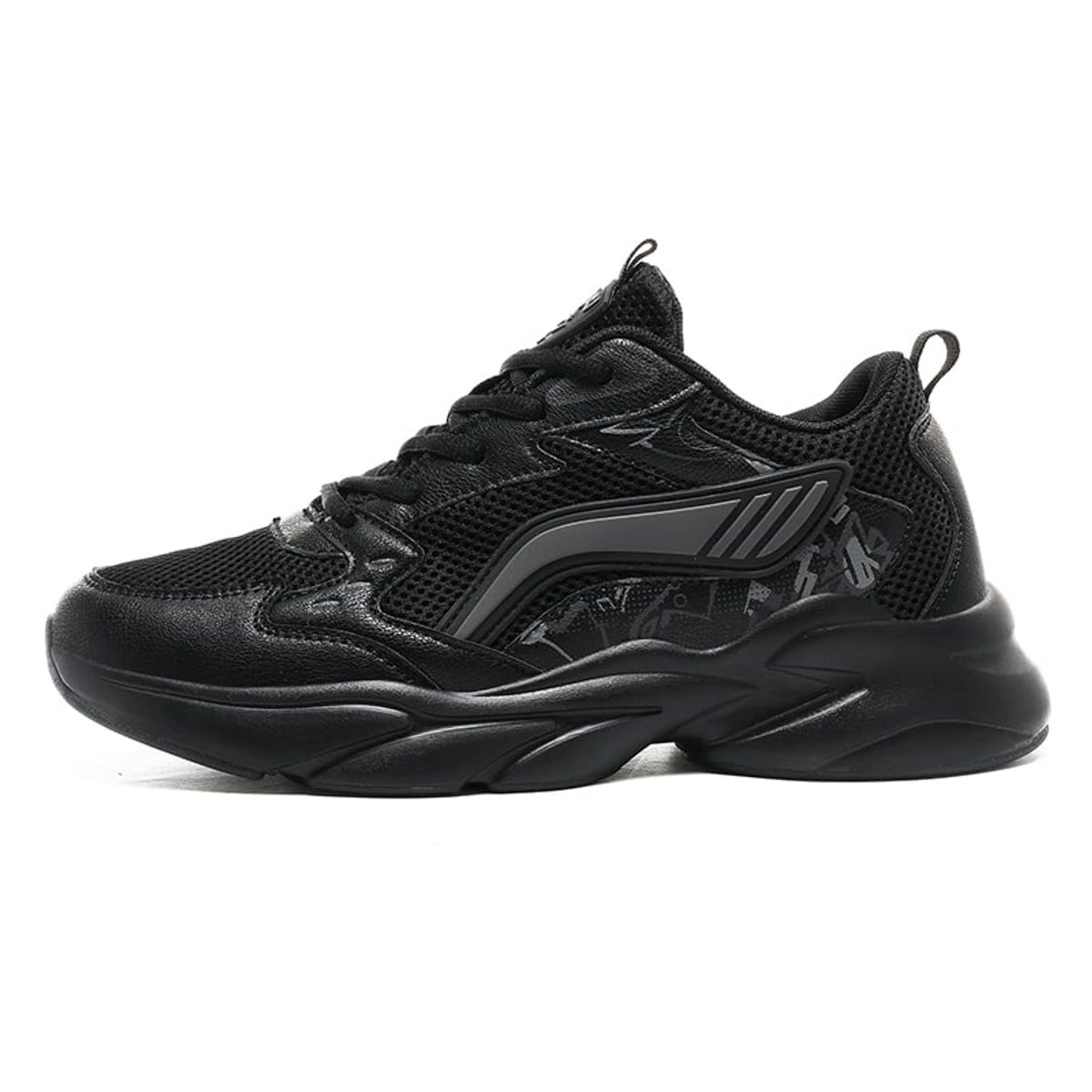 SHANDIAN - Zapatillas Running Plataforma Hombre Negro