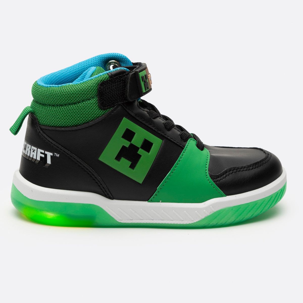 MINECRAFT - Zapatilla Con Luces Niño Full Print Negro Minecraft