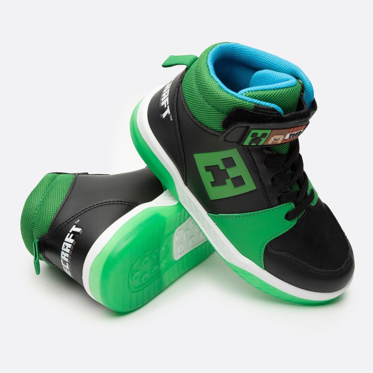 MINECRAFT - Zapatilla Con Luces Niño Full Print Negro Minecraft