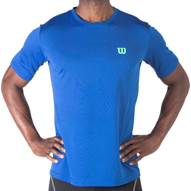 WILSON - Polera Wilson Perforada Tenis Padel Celeste