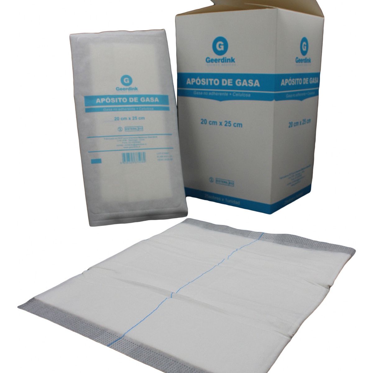 GEERDINK - Apósito De Gasa No Tejida Estéril 20x25 Cm Pack X 50 Unds Geerdink