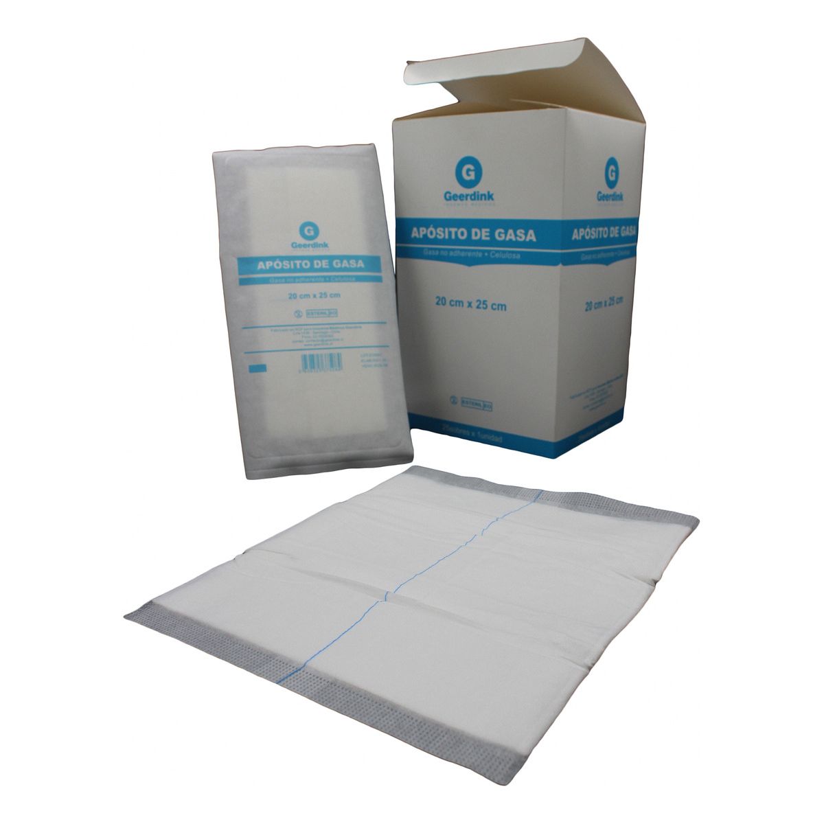 GEERDINK - Apósito De Gasa No Tejida Estéril 20x25 Cm Pack X 50 Unds Geerdink