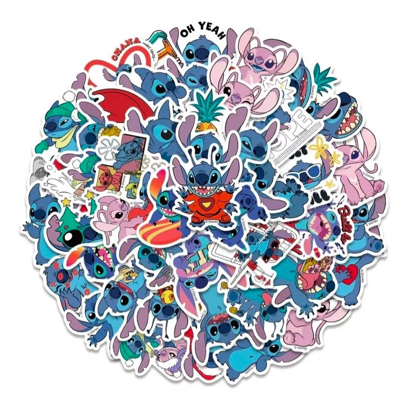 GENERICO - Pack X50 Stickers Lilo Y Stitch Pegatinas