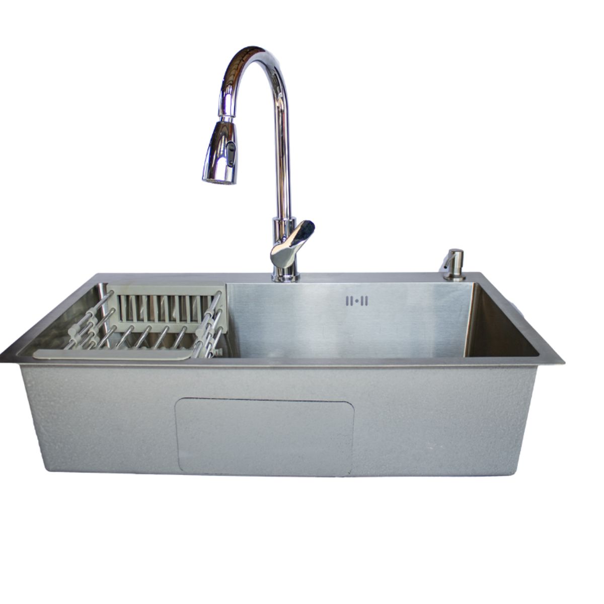 MODERN SPACE - Lavaplatos 75x45 Cm 2mm Plateado Con Accesorios + Extraíble