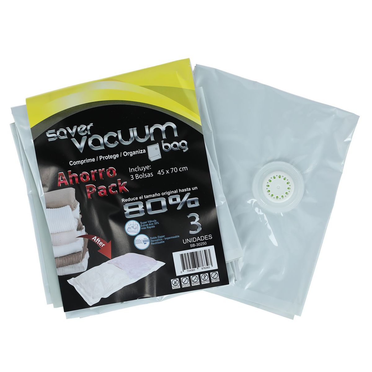 SAVER VACUUM BAG - Pack 3 Bolsas Ahorra Espacio SVB 45 x 70 cm