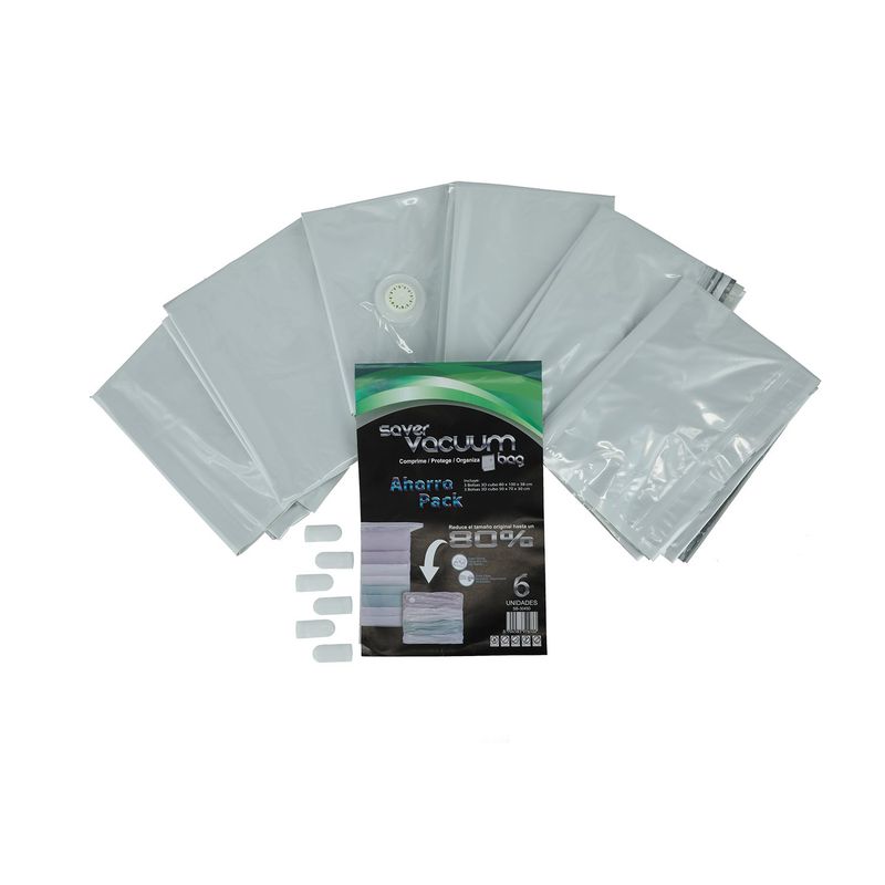 SAVER VACUUM BAG - Pack 6 Bolsas Ahorra Espacio SVB 3D CUBO