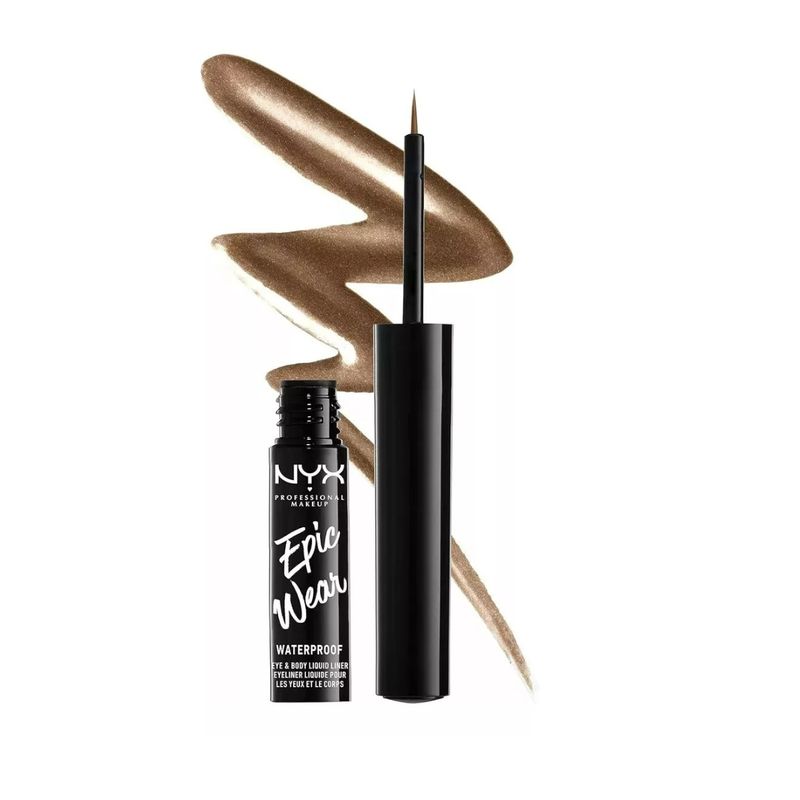 NYX PROFESSIONAL MAKEUP - Delineador Epic Wear Liquid Liner Metallic Brown metal