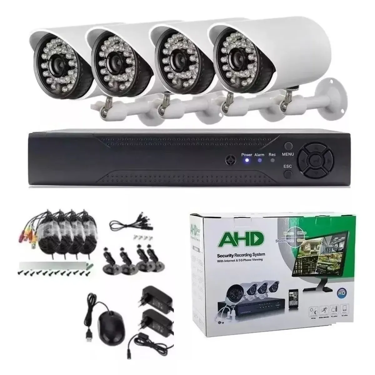 GENERICO - Kit CCTV 4 CAMARAS SEGURIDAD DVR WIFI HD1080P