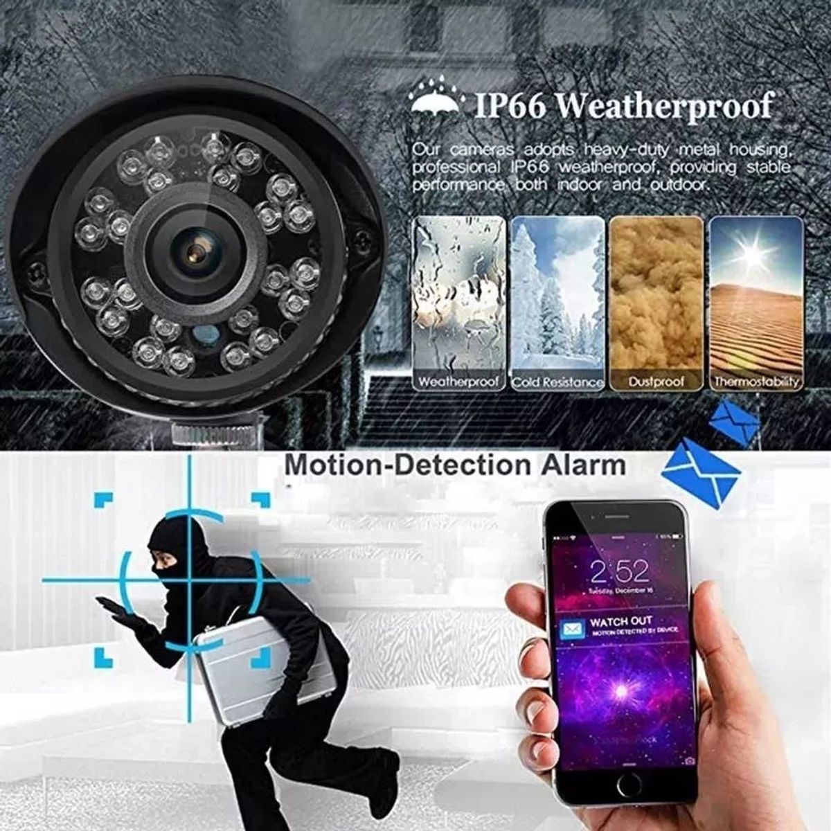 GENERICO - Kit CCTV 4 CAMARAS SEGURIDAD DVR WIFI HD1080P