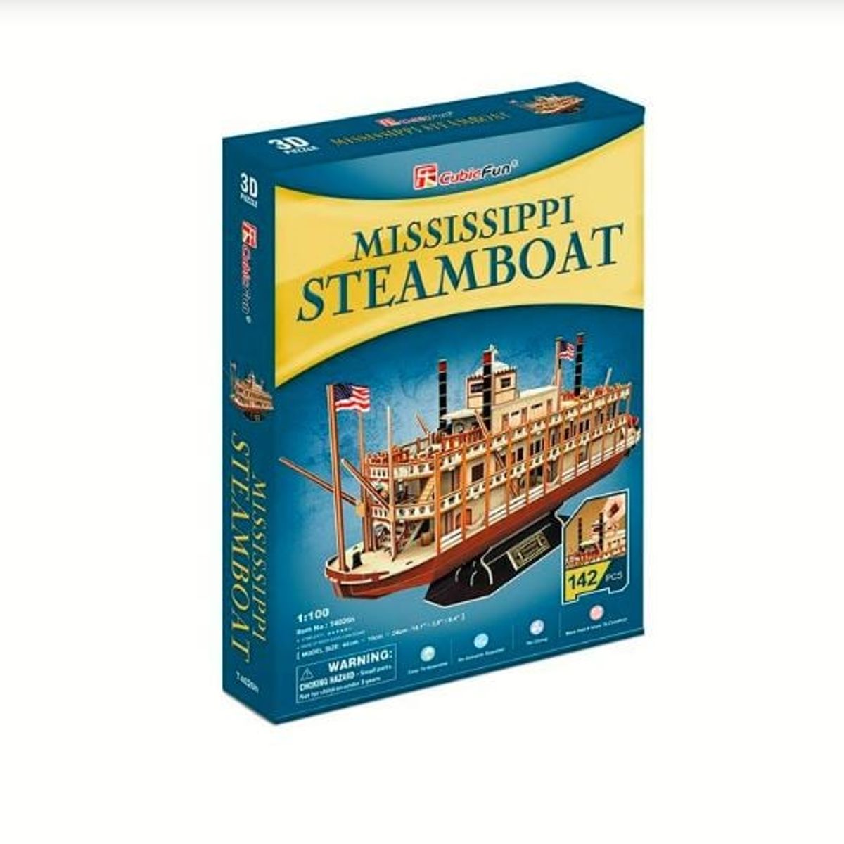 CUBICFUN - Puzzle 3d Barco de vapor Mississippi 142 pzas