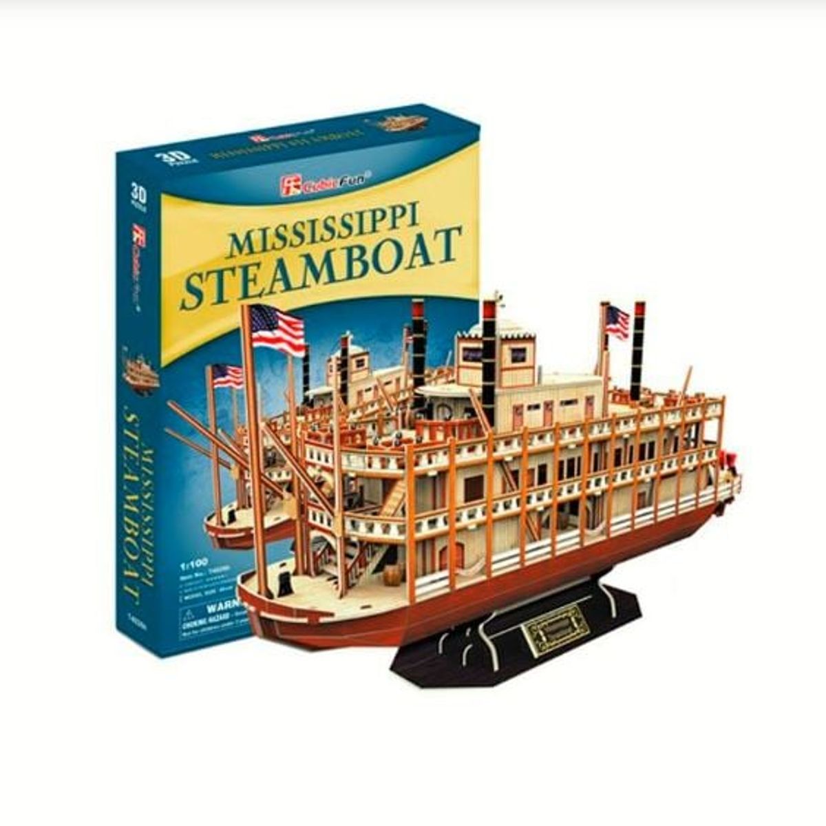 CUBICFUN - Puzzle 3d Barco de vapor Mississippi 142 pzas