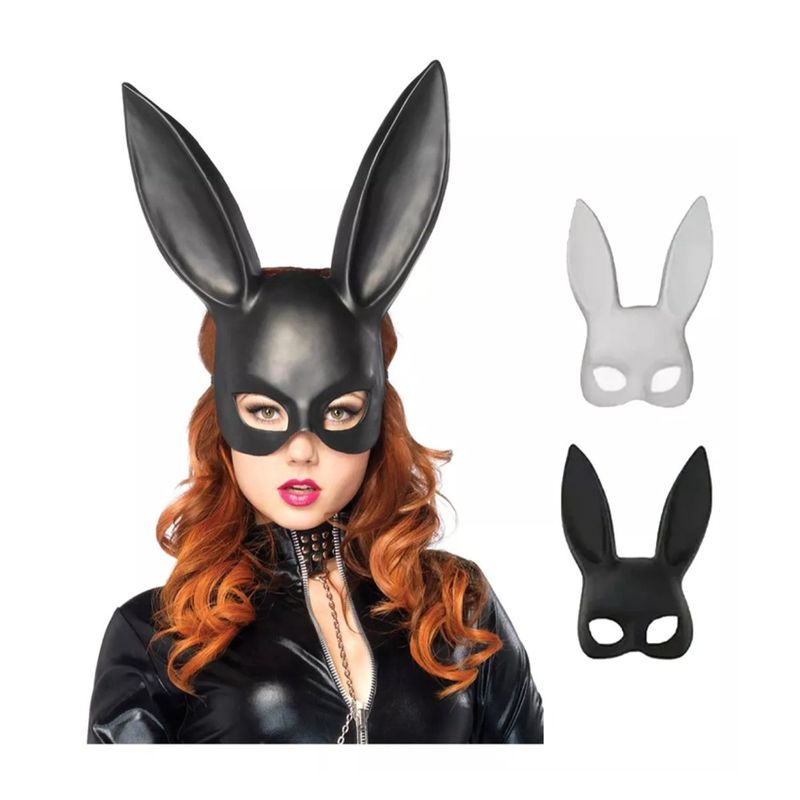 GENERICO - Máscara Orejas De Conejo Playboy Pareja Blanco+negro Kit 2pz