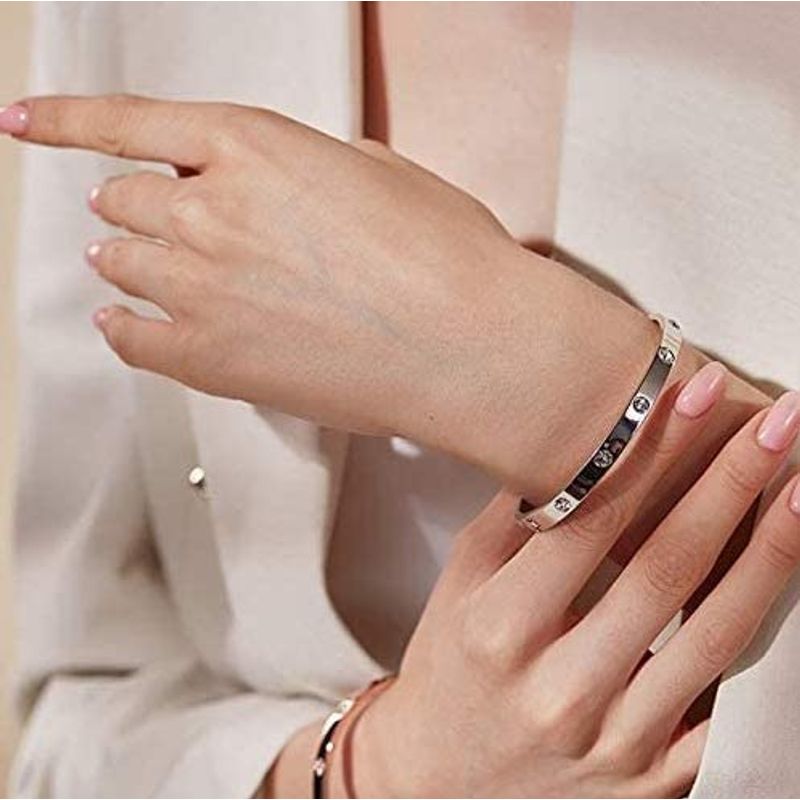 NO LOGO - Pulsera De Pareja De Acero De Titanio De Moda Color Acero