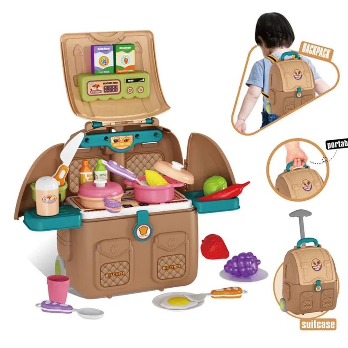 GENERICO - Mochila De Juegos 4 En 1 Set Cocina