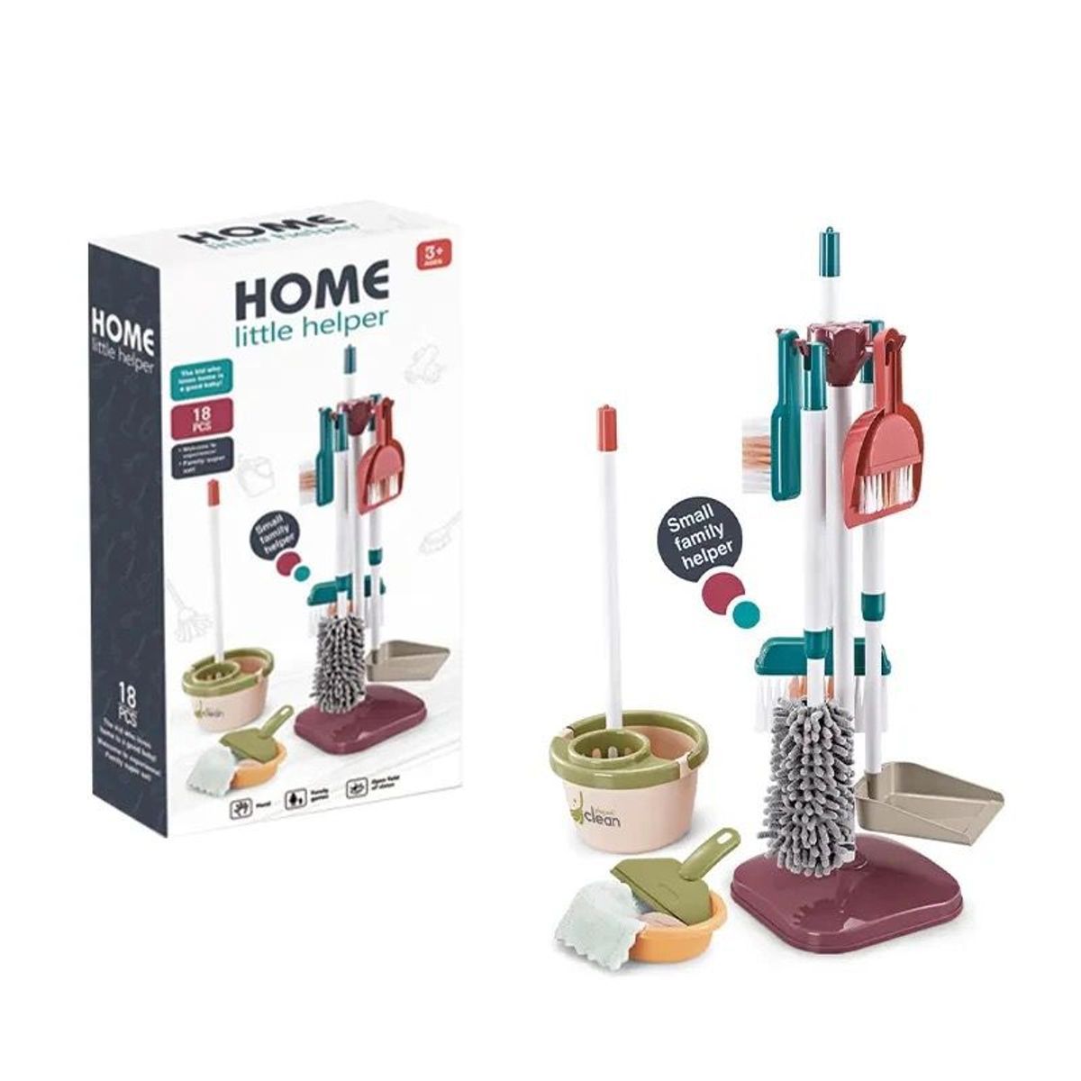 GENERICO - Set Aseo Little Helper Juguete Didáctico Limpieza 18 piezas