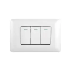 WANT - Interruptor triple 9 / 32 10A 250V Blanco -