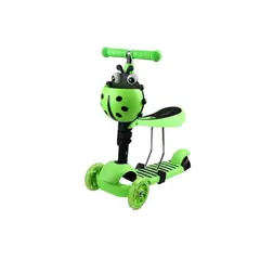 GENERICO - Scooter Monopatín 3 En 1 Ajustable Chinita Green