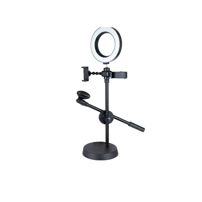 GENERICO - Aro De Luz 16cm + 3 Soporta Teléfono Y Micrófono Tiktok