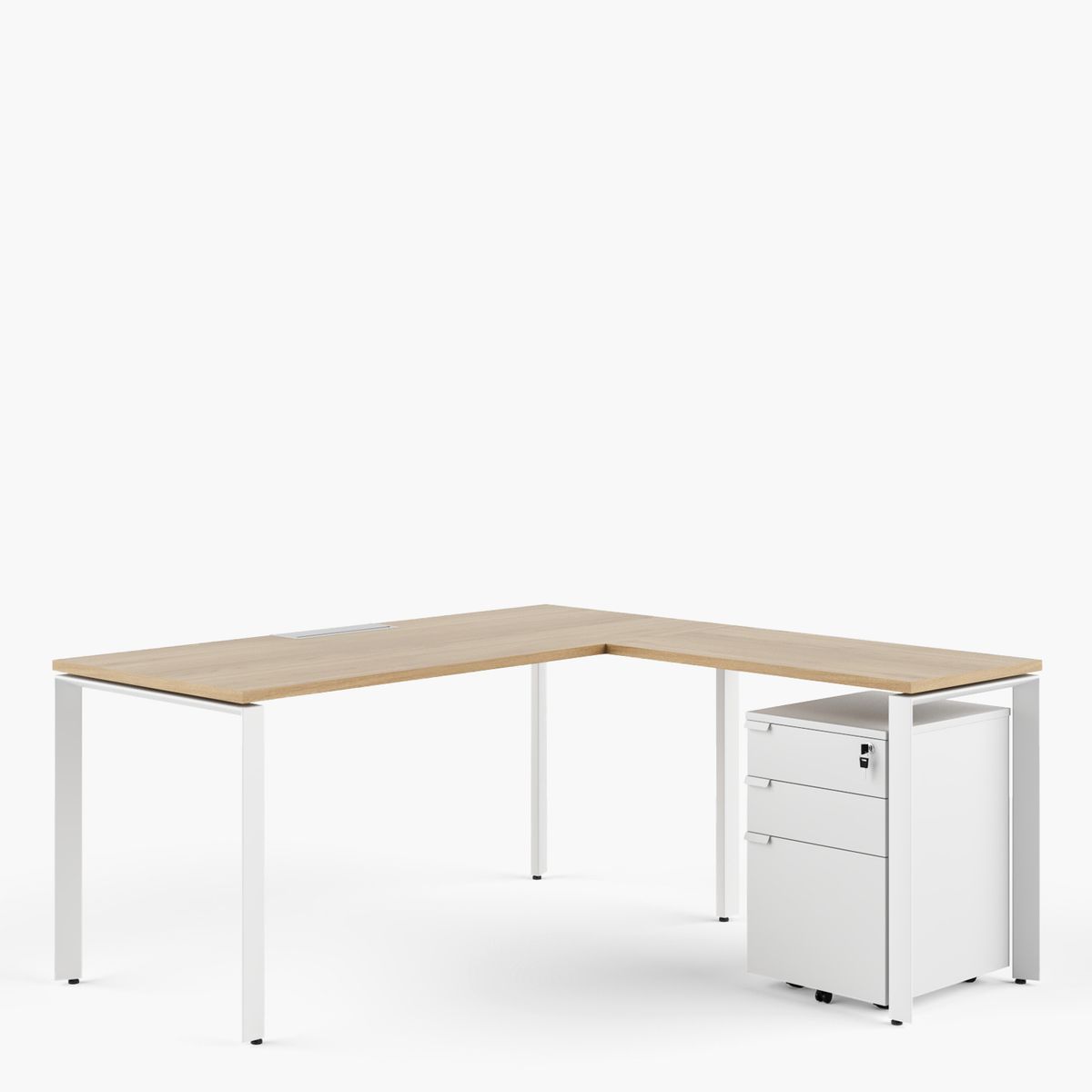 FORM OFFICE - Escritorio Lateral Space 50x90 Natura/Blanco Form