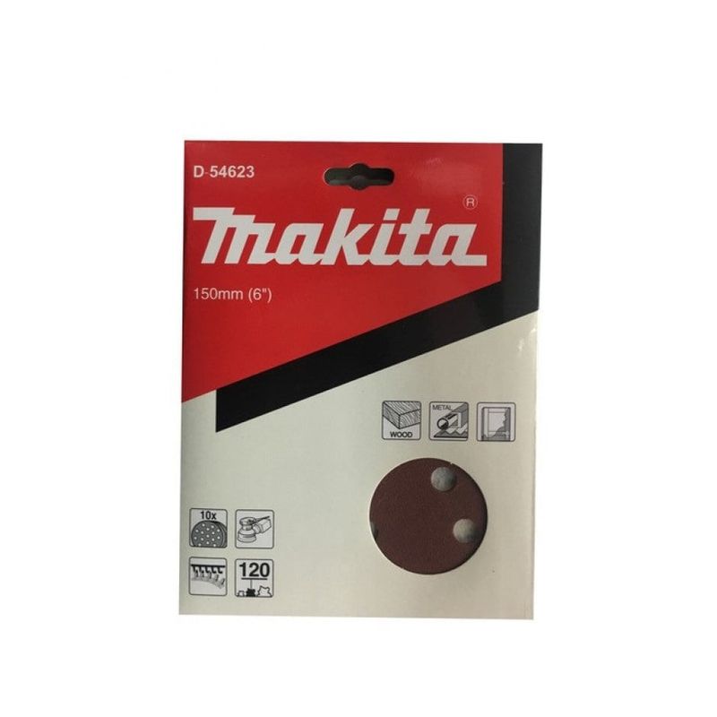 MAKITA - Discos Lija Velcro (10u) 150mm Grano 120 Makita D-54623