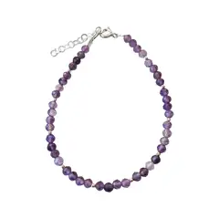 ANDREA COGGIOLA JOYAS - Pulsera Amatista Facetada 4mm Plata Fina 925
