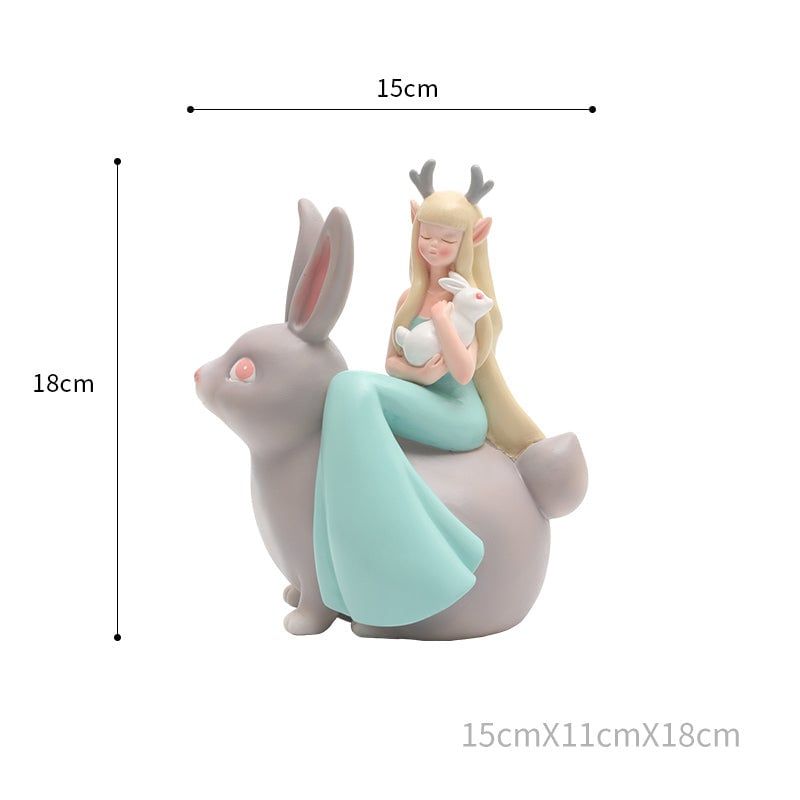 BILBOLA - Princesa alce sentada sobre conejo gris