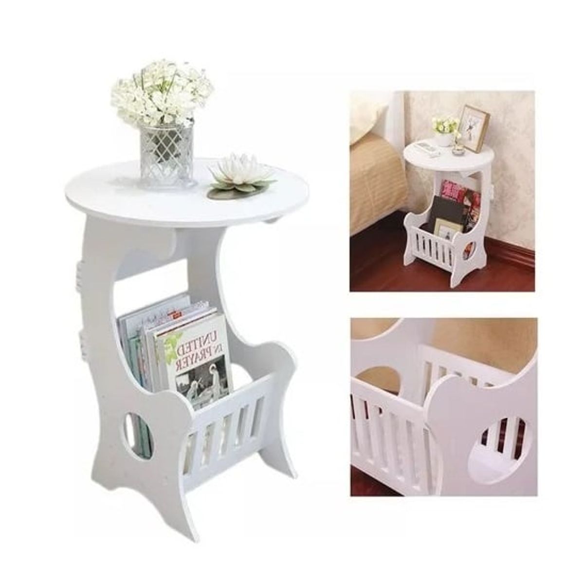 GENERICO - 2 Mesas Auxiliares Pequeña Revistera Adorno Decoración Multiuso