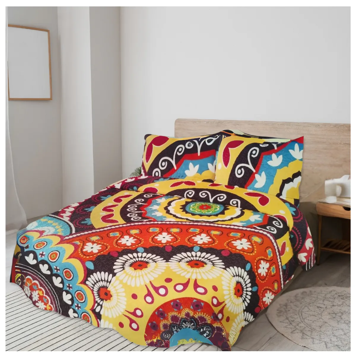 GENERICO - Cubrecamas de verano Quilt 2 Plazas diseños Estampados