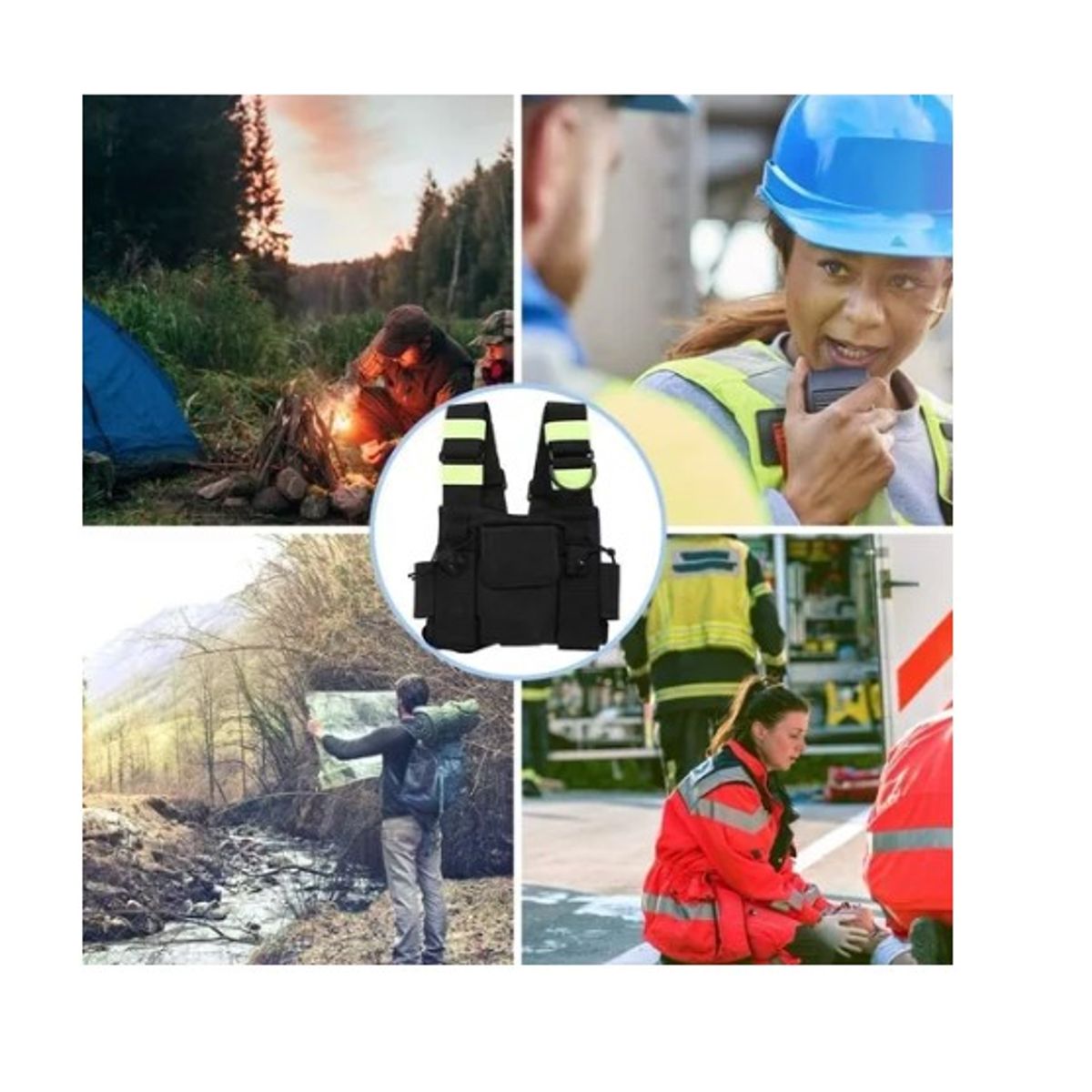 ESHOPANGIE - Bolsa De Pecho Chaleco Ajustable Funcional Reflectante