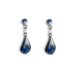 ANDREA COGGIOLA JOYAS - Aros Gota Colgante Lapislázuli Plata Fina 950