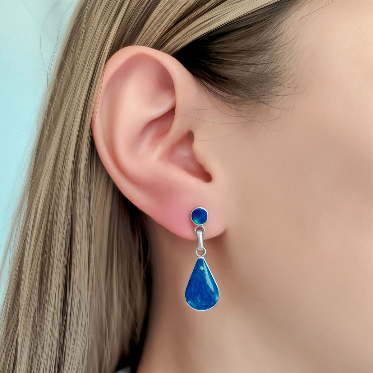 COGGIOLA - Aros Gota Colgante Lapislázuli Plata Fina 950