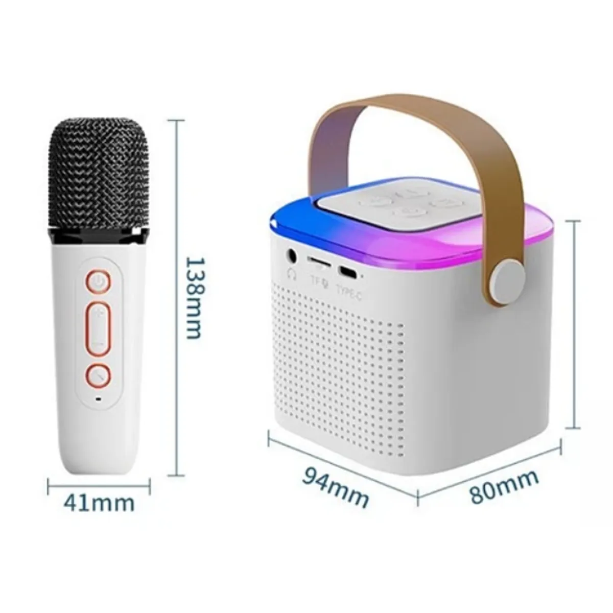 GENERICO - Parlante Altavoz Con Microfono Karaoke Portatil Con Luces