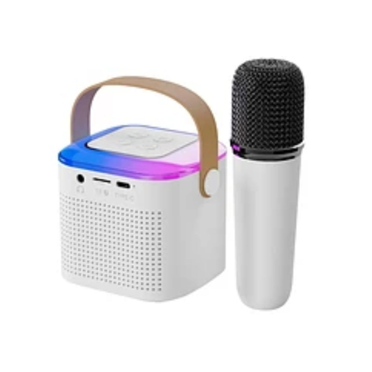 GENERICO - Parlante Altavoz Con Microfono Karaoke Portatil Con Luces