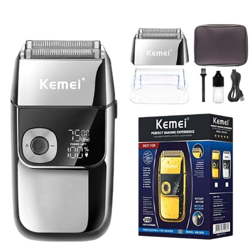GENERICO - Máquina Afeitadora Professional Kemei-2028 Plateada Recargable