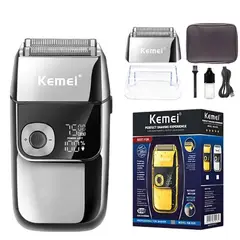 GENERICO - Máquina Afeitadora Professional Kemei-2028 Plateada Recargable