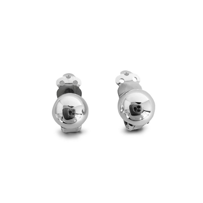ANDREA COGGIOLA JOYAS - Aros Media Bola 10mm Clip Plata Fina 925
