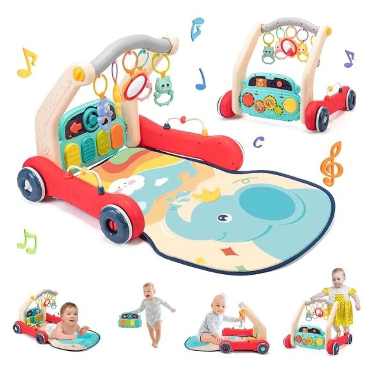 GENERICO - Caminador Gimnasio 2 En 1 Musical Para Bebe Piano Didáctico