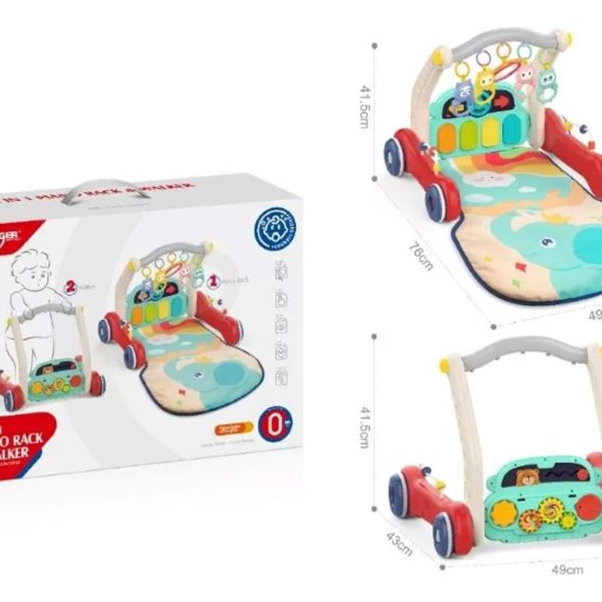 GENERICO - Caminador Gimnasio 2 En 1 Musical Para Bebe Piano Didáctico