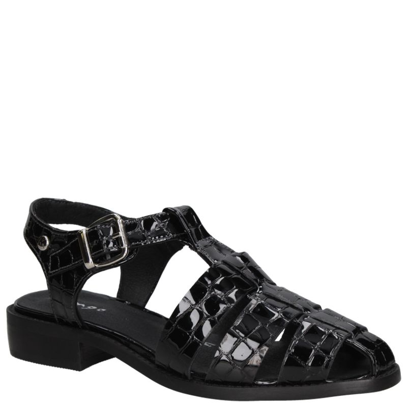 MINGO - Sandalia Casual Mujer Negro Mingo