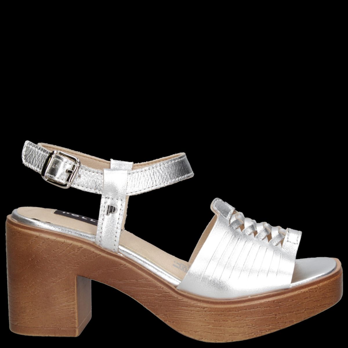 POLLINI - Sandalia Casual Mujer Plateado Pollini