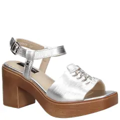 POLLINI - Sandalia Casual Mujer Plateado